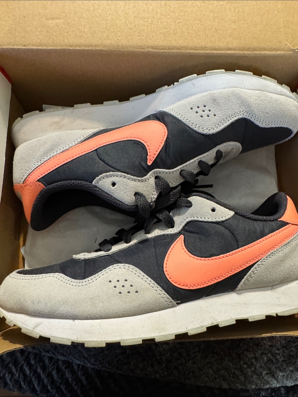 Nike Gray and Coral Low-Top Sneakers